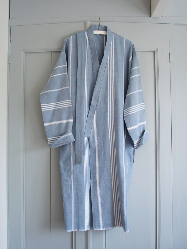 hammam bathrobe size M, jeans blue